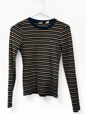 Levi's Black and Cream Striped Long-Sleeve Ribbed Tee